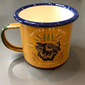 UNITED BY BLUE, 12oz Enamel Mug, Grizzly 12oz Enamel Mug, Canyon Orange, NEW